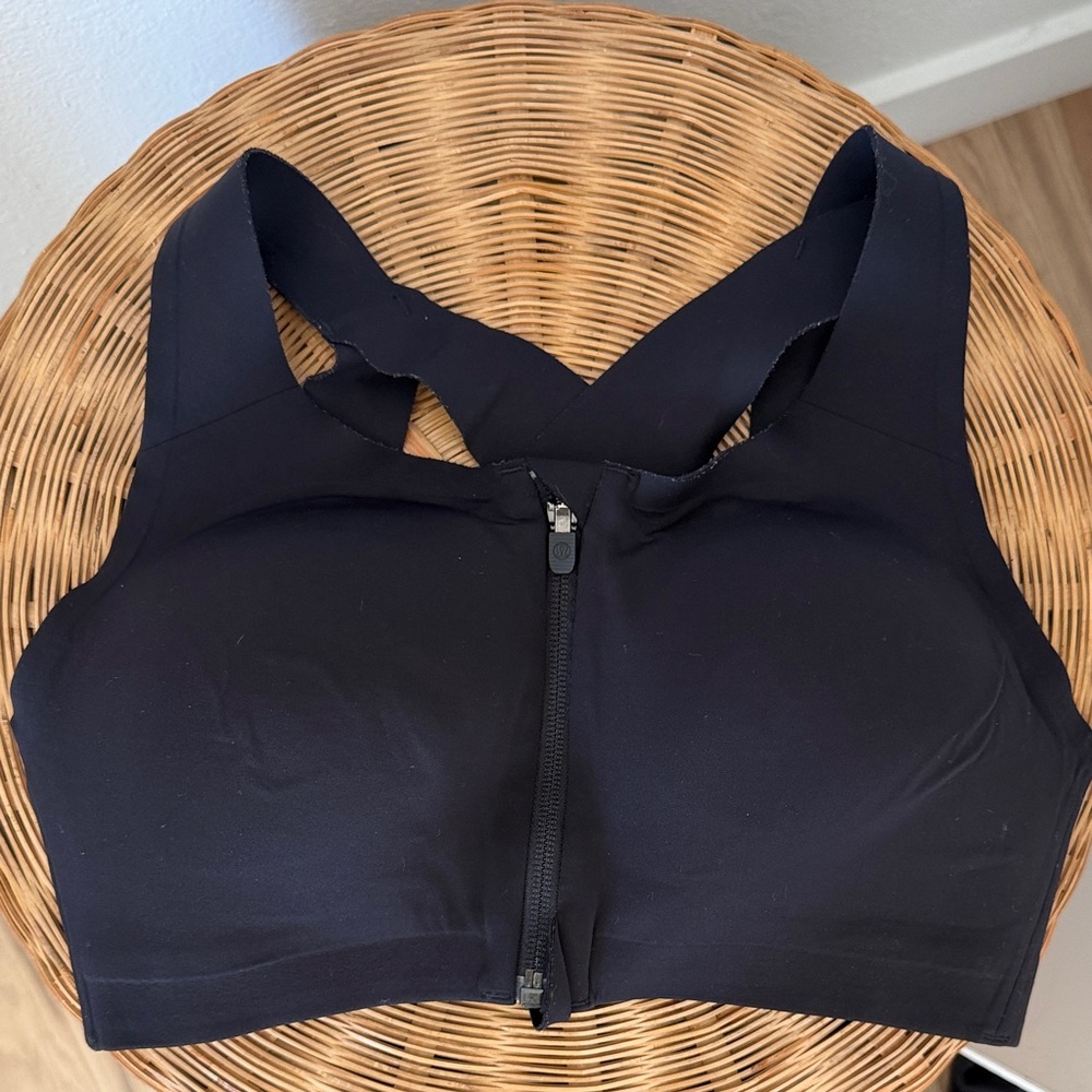 Women's lululemon Black Zip-Front Sports Bra